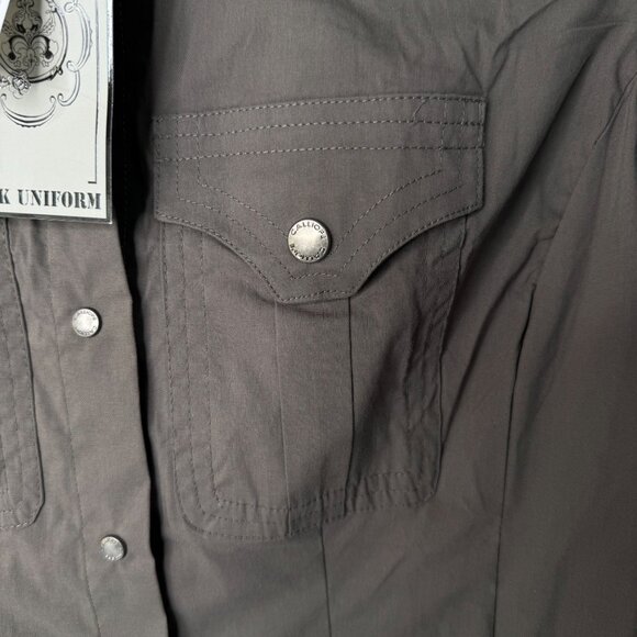 Calliope Womens Dark Olive Long Sleeve Button-Up Shirt XL Cotton Blend - Picture 6 of 15